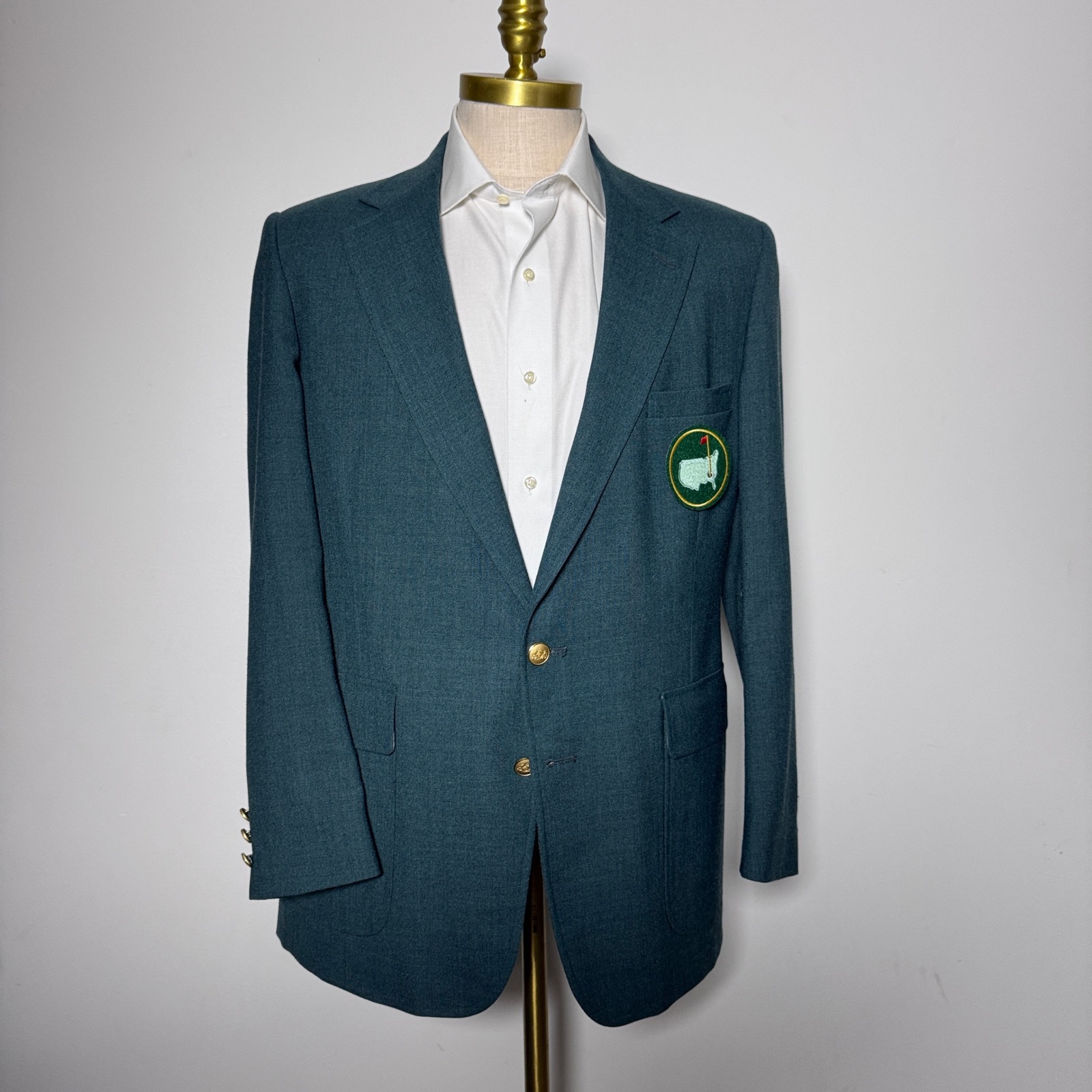 Stafford Masters Tournament Blazer Mens 43r Green Solid Golf Sport Coat